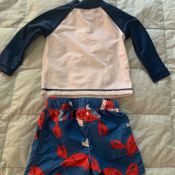 🦀 Crab baby boy two piece bathing suit set. 9 months. EUC.🦀 - Picture 3 of 7